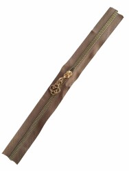 Angel Çanta Aksesuar Başlıklı Fermuar 30 Cm Light Gold Metal Vizon - Angel Çanta Aksesuar