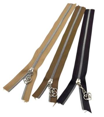 Angel Çanta Aksesuar Başlıklı Fermuar Set 30 Cm Gümüş Metal (Koyu Kahve, Vizon, Bej) - 1