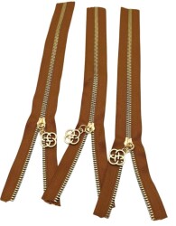 Angel Çanta Aksesuar Başlıklı Fermuar Set 30 Cm Light Gold Metal Taba 3 Adet - Angel Çanta Aksesuar