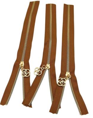 Angel Çanta Aksesuar Başlıklı Fermuar Set 30 Cm Light Gold Metal Taba 3 Adet - 1