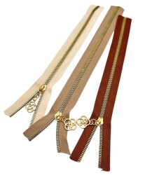 Angel Çanta Aksesuar Başlıklı Fermuar Set 30 Cm Light Gold Metal (Taba, Krem, Bej) - Angel Çanta Aksesuar