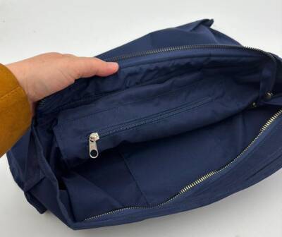 Angel Çanta Aksesuar 30x25 Cm Dikilmiş Fermuarlı Astar Lacivert Renk - 4