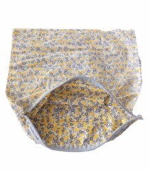 Angel Çanta Aksesuar 38X38 Cm Dikilmiş Halde Fermuarlı Astar Gri-Sarı Çiçek - Angel Çanta Aksesuar