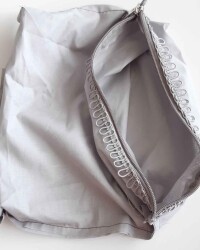 Angel Çanta Aksesuar Gri 38X38 Cm, Dikilmiş Halde, Fermuarlı Astar - Angel Çanta Aksesuar