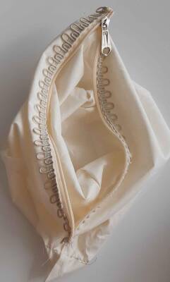 Angel Çanta Aksesuar Krem Renk 38X38 Cm, Dikilmiş Halde, Fermuarlı Astar - 1