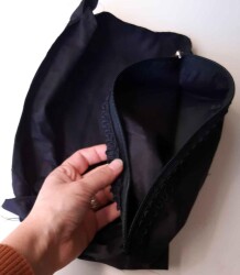 Angel Çanta Aksesuar Siyah 38X38 Cm, Dikilmiş Halde, Fermuarlı Astar - Angel Çanta Aksesuar