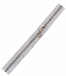 Angel Çanta Aksesuar Başlıklı Fermuar 40 Cm Gümüş Metal Beyaz - Angel Çanta Aksesuar