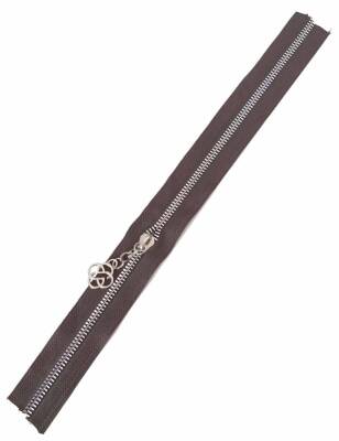 Angel Çanta Aksesuar Başlıklı Fermuar 40 Cm Gümüş Metal Koyu Kahve - 1