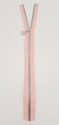 Angel Çanta Aksesuar Başlıklı Fermuar 40 Cm Gümüş Metal Pudra - Angel Çanta Aksesuar