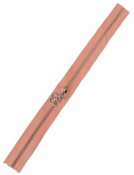 Angel Çanta Aksesuar Başlıklı Fermuar 40 Cm Gümüş Metal Somon - Angel Çanta Aksesuar