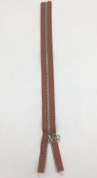 Angel Çanta Aksesuar Başlıklı Fermuar 40 Cm Gümüş Metal Taba - Angel Çanta Aksesuar