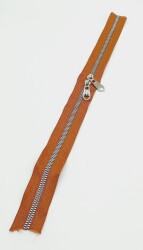 Angel Çanta Aksesuar Çift Başlı Taba Fermuar Gümüş Metal 40 Cm - Angel Çanta Aksesuar