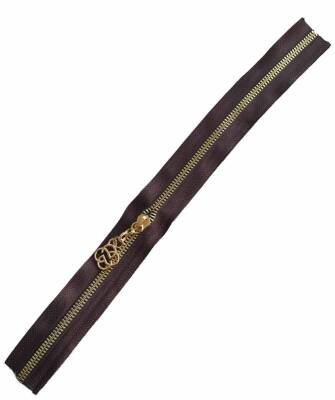 Angel Çanta Aksesuar Başlıklı Fermuar 40 Cm Light Gold Metal Koyu Kahve - 1
