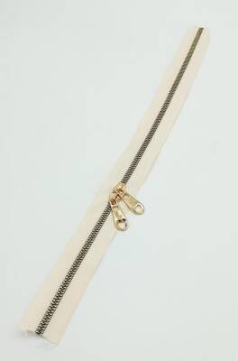 Angel Çanta Aksesuar Çift Başlı Krem Fermuar Light Gold Metal 40 Cm - 1