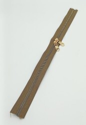 Angel Çanta Aksesuar Çift Başlı Vizon Fermuar Light Gold Metal 40 Cm - Angel Çanta Aksesuar