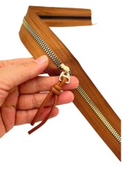 Angel Çanta Aksesuar Düğüm Başlıklı Fermuar 40 Cm Light Gold Metal Taba Renk - Angel Çanta Aksesuar