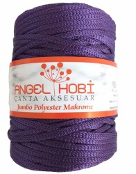 Angel Çanta Aksesuar Mor Renk 5 Mm Jumbo Polyester Makrome No:18 - Angel Çanta Aksesuar