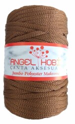 Soft Kahve renk 5 mm jumbo polyester makrome NO:6 - Angel Çanta Aksesuar