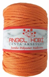 Turuncu renk 5 mm jumbo polyester makrome NO:3 - Angel Çanta Aksesuar