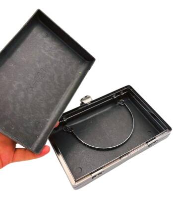 Angel Çanta Aksesuar Abiye Çanta Kalıbı Gül Model Füme Metalli (NOT:ÇANTA DEĞİLDİR) - 2