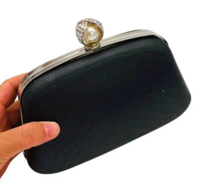 Angel Çanta Aksesuar Abiye Çanta Kalıbı İncili Taşlı Tutmalı Model Gümüş Metalli (NO:23) (NOT:ÇANTA DEĞİLDİR) - 2