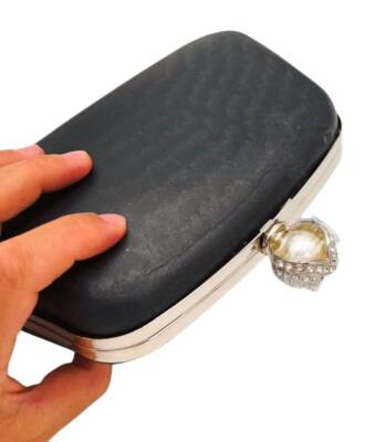 Angel Çanta Aksesuar Abiye Çanta Kalıbı İncili Taşlı Tutmalı Model Gümüş Metalli (NO:23) (NOT:ÇANTA DEĞİLDİR) - 4