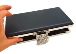 Angel Çanta Aksesuar Abiye Çanta Kalıbı Taşlı Kapak Model Gümüş Metalli (NOT:ÇANTA DEĞİLDİR) - 2