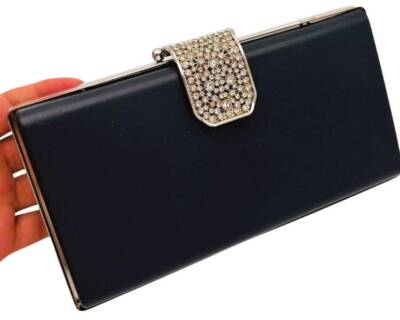 Angel Çanta Aksesuar Abiye Çanta Kalıbı Taşlı Kapak Model Gümüş Metalli (NOT:ÇANTA DEĞİLDİR) - 1