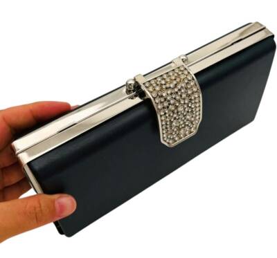 Angel Çanta Aksesuar Abiye Çanta Kalıbı Taşlı Kapak Model Gümüş Metalli (NOT:ÇANTA DEĞİLDİR) - 4