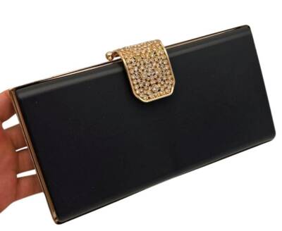 Angel Çanta Aksesuar Abiye Çanta Kalıbı Taşlı Kapak Model Light Gold Metalli (NOT:ÇANTA DEĞİLDİR) - 1