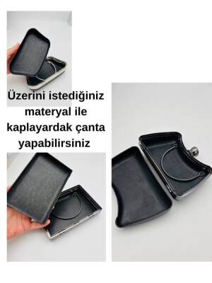 Angel Çanta Aksesuar Abiye Çanta Kalıbı Taşlı Kare Model Gümüş Metalli (NOT:ÇANTA DEĞİLDİR) - 6