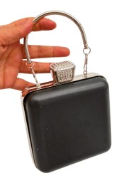 Angel Çanta Aksesuar Abiye Çanta Kalıbı Taşlı Kare Model Gümüş Metalli (NOT:ÇANTA DEĞİLDİR) - 4