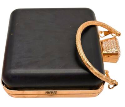 Angel Çanta Aksesuar Abiye Çanta Kalıbı Taşlı Kare Model Light Gold Metalli (NOT:ÇANTA DEĞİLDİR) - 3