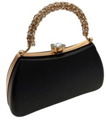 Angel Çanta Aksesuar Abiye Çanta Kalıbı Taşlı Kulplu Model Light Gold Metalli (NOT:ÇANTA DEĞİLDİR) - Angel Çanta Aksesuar