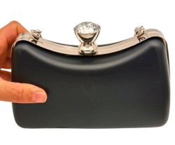 Angel Çanta Aksesuar Abiye Çanta Kalıbı Tektaşlı Gümüş Metalli (NO:65) (NOT:ÇANTA DEĞİLDİR) - 3