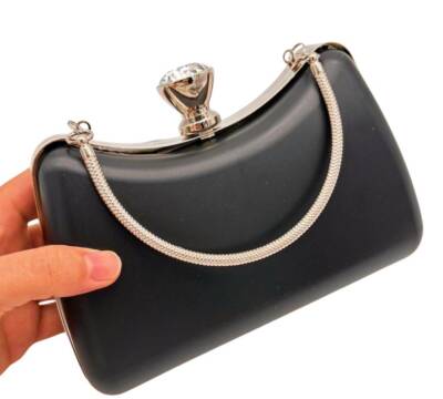 Angel Çanta Aksesuar Abiye Çanta Kalıbı Tektaşlı Gümüş Metalli (NO:65) (NOT:ÇANTA DEĞİLDİR) - 5