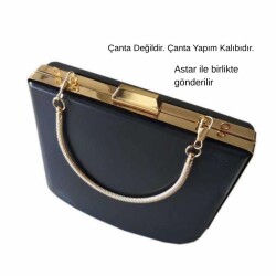 Angel Çanta Aksesuar Abiye Çanta Kalıbı Tutma Saplı Model (Astarlı) Light Gold Metalli - Angel Çanta Aksesuar