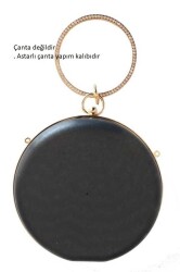 Angel Çanta Aksesuar Abiye Çanta Kalıbı Yuvarlak Lİght Gold Metalli (Astarlı) - Angel Çanta Aksesuar