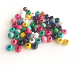 Angel Çanta Aksesuar 10 Adet Ahşap Yuvarlak Renkli Boncuk. - Angel Çanta Aksesuar