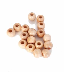 Angel Çanta Aksesuar 14 Mm 10 Adet Açık Renk Ahşap Yuvarlak Boncuk - Angel Çanta Aksesuar