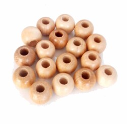 Angel Çanta Aksesuar 20 Mm 10 Adet Açık Renk Ahşap Yuvarlak Boncuk - Angel Çanta Aksesuar