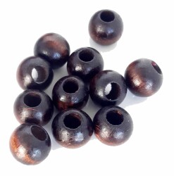 Angel Çanta Aksesuar 22 Mm 10 Adet Ahşap Yuvarlak Boncuk Koyu Renk - Angel Çanta Aksesuar