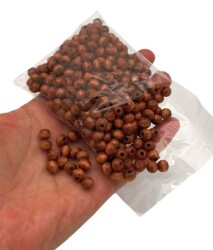 Angel Çanta Aksesuar 6 Mm Ahşap Yuvarlak Boncuk Taba Renk 50 Gr - 1
