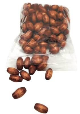 Angel Çanta Aksesuar 8 Mm Ahşap Oval Boncuk Taba Renk 50 Gr - 1