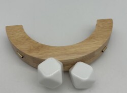 Angel Çanta Aksesuar 14 Cm Oval Ahşap Burs Beyaz Renk Toplu - Angel Çanta Aksesuar