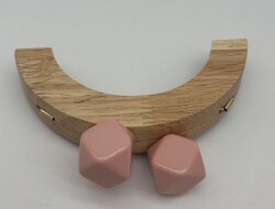 Angel Çanta Aksesuar 14 Cm Oval Ahşap Burs Pudra Renk Toplu - Angel Çanta Aksesuar