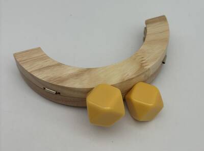 Angel Çanta Aksesuar 14 Cm Oval Ahşap Burs Sarı Renk Toplu - 1