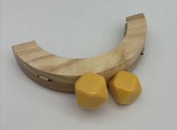 Angel Çanta Aksesuar 14 Cm Oval Ahşap Burs Sarı Renk Toplu - Angel Çanta Aksesuar