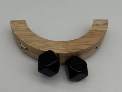 Angel Çanta Aksesuar 14 Cm Oval Ahşap Burs Siyah Renk Toplu - 1