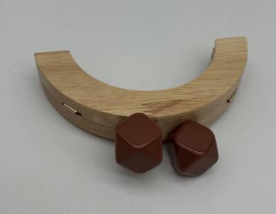 Angel Çanta Aksesuar 14 Cm Oval Ahşap Burs Sütlü Kahve Renk Toplu - 1